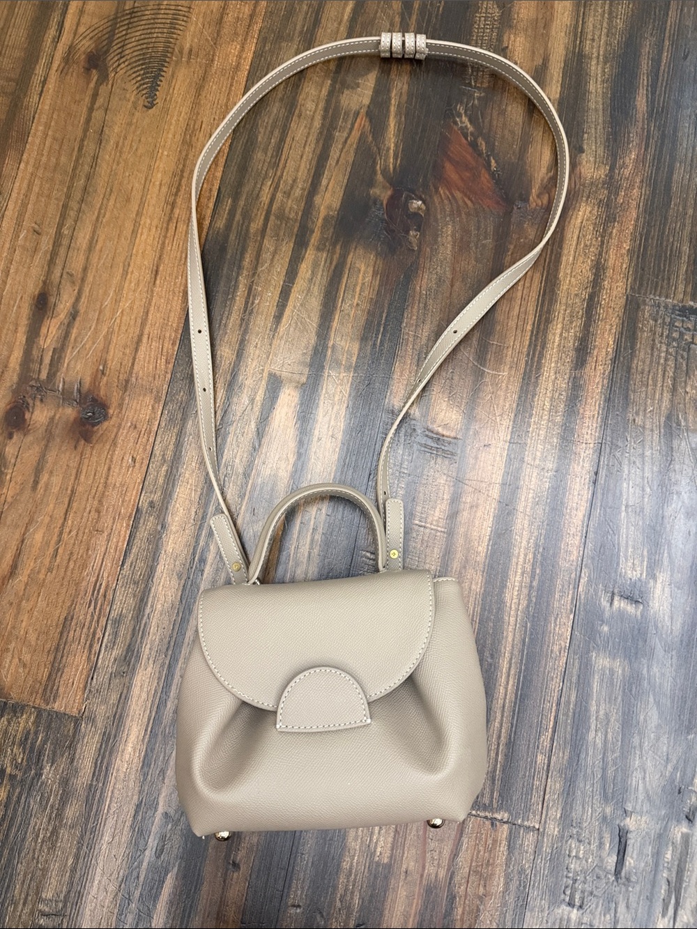 Classic Taupe Crossbody Satchel - Women's Bag nyc Chinatown